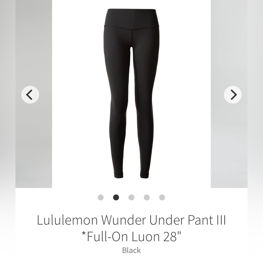 Lululemon Wonder Under Luon black leggings size 6